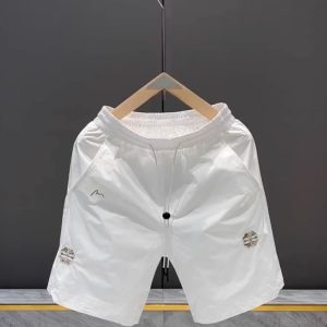 
European shorts men's 2025 summer breathable and comfortable thin fashion embroidery versatile quick-drying men's casual five-point pants