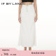 IF BY LAND Spring and Summer White Blue Button Decorated Fishtail Long Skirt