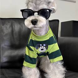 Spring and Summer Thin Dog Clothes, Popular Schnauzer and Teddy Clothes, Striped Short-Sleeved Clothes for Small Dogs