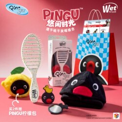 [New Year's Gift] Wetbrush&Pingu Collaboration Quick-Drying Hair Drying Cap Fluffy Comb Birthday Gift for Girls