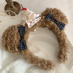 Blogger Recommended~ Cute Plush Bear Headband for Women at Home, Winter Warm Headband, Fluffy Hair Accessory, Korean ins