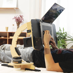 Youzan Laptop Stand Bed Computer Desk for Lying Down, Adjustable Foldable Lifting Wooden Table