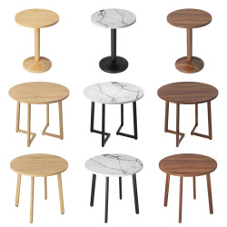 Reception negotiation small round table meeting milk tea shop table and chair combination black and white household round coffee fast food square table