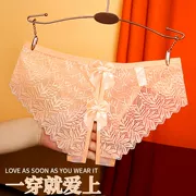 Đô Thị Làm Đẹp Crotchless Quần Lót Kích Thước Lớn Ren Nữ Tính Mới Thấp Eo Quần Lót Nữ Mùa Hè Mỏng Phong Cách Rỗng Trong Suốt Quần lót xẻ đáy quần lót gợi cảm nam