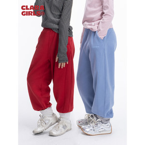 
claragirls girls' leg-locking sports pants [one-way wet guide] 26 spring children's loose running pants