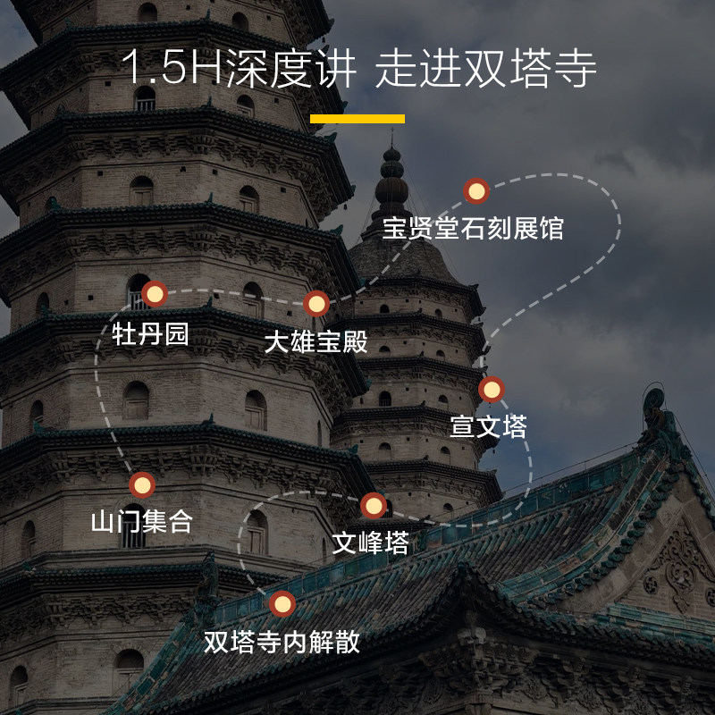 猩咖说山西省双塔寺含门票1.5H文史大咖人工讲解小包团太原旅游