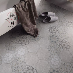 Hexagonal Tiles Scandinavian Small Flower Tiles Hexagonal Tiles Bathroom Wall Tiles Kitchen Non-Slip Floor Tiles Cement Tiles Tiles
