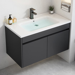 Household Simple Style Space Aluminum Wall-Mounted Washbasin Bathroom Slate Washbasin Ceramic Integrated Washbasin
