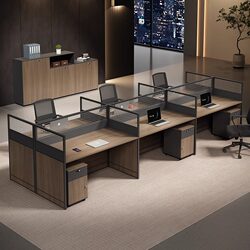 Staff Office Desk and Chair Set, Simple Modern Six-Person Workstation, Office Partition Cubicles, Workstation Desks