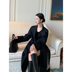 
Maven Lin [30% off on spot] Fashionable definition minimalist windbreaker jacket women's mid-length waisted coat