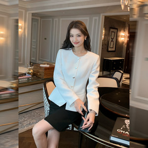 
Maven Lin Upstart Xiaoxiang MIU style Xiaoxiang style round neck jacket women's single-breasted waist slimming top