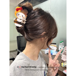 Acetate Cute Bear-Shaped Kitty Hair Clip, High-End Sweet Kt Girly Shark Clip ins Cartoon Niche Hair Clip