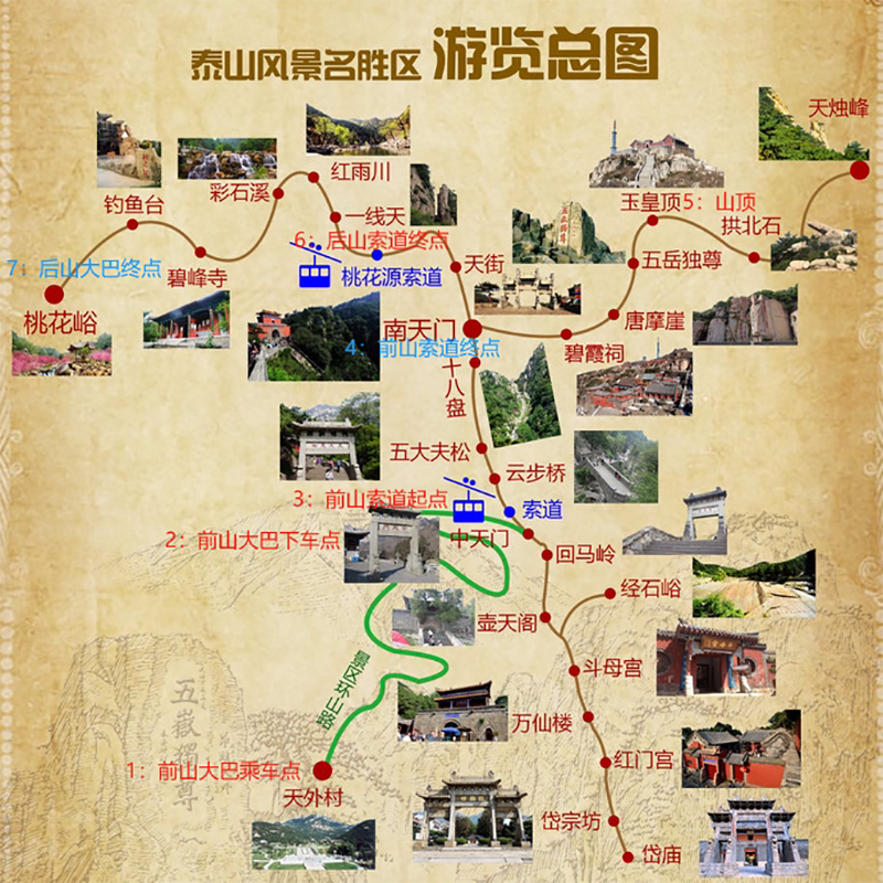 泰山玉皇顶 碧霞祠 天外村1日游 独立包车 上门接送 时间自由