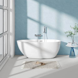 Bathtub for Home Use, Seamless, Small-Sized, Adult, Hotel, Homestay, Freestanding, Oval-Shaped, Acrylic Bathing Tub