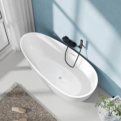 Bathtub for Home Use, Seamless, Small-Sized, Adult, Hotel, Homestay, Freestanding, Oval-Shaped, Acrylic, European-Style Bathtub