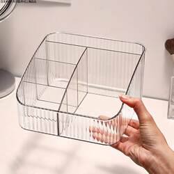 Japanese Mu Cosmetics Storage Box, Desktop High-End Transparent Skincare Box, Brush Holder, Lipstick, Dressing Table Organizer
