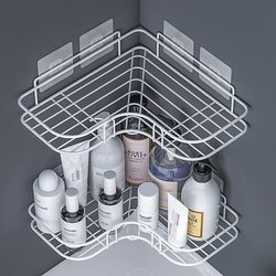 Bathroom Storage Rack, No-Drill Wall-Mounted Triangular Shelf for Toilet, Restroom, Bathroom Sink, and Cosmetics Organizer