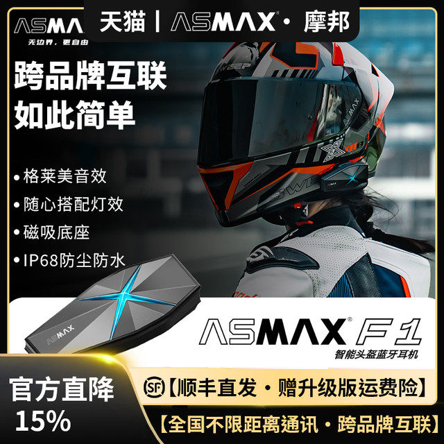 F1 Motorcycle Bluetooth Headset 1 Set, With Extra Mount Base Kit