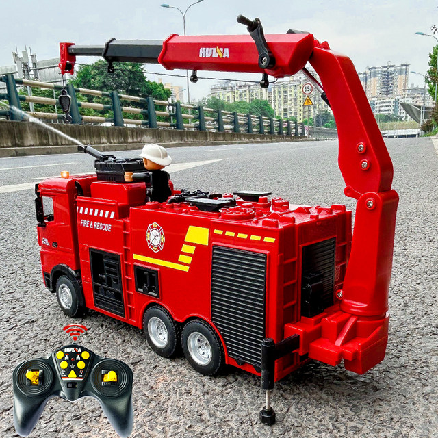 Fmopq Off Road Trucks Remote Control Electric Fire Truck Large Remote Control Ladder Water Jet Fire Truck Fire Fighting Sprinkler Project Electric Remote Control Car
