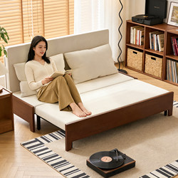 Solid Wood Sofa Bed, Foldable and Dual-Purpose, 2026 New Model, Suitable for Small Living Rooms, Double, Can Be Used for Long-Term Sleeping, Foldable Bed, Extendable Bed
