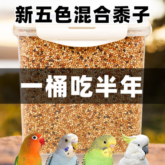 
Parrot bird food feed millet peony tiger skin black phoenix food bird pearl special shelled five-color millet bird food