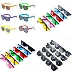 Colorful Grid Mosaic Glasses, Square Mosaic Sunglasses, Pixel Glasses with Integrated Single or Double Row Mosaic
