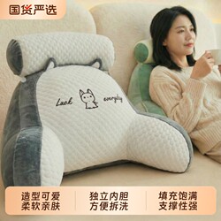 Bedside Cushion with Ice Bean Filling, Large Backrest Cushion, Soft Pillow for Girls, Sofa Lumbar Support, Removable and Washable