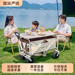 Outdoor Camping Cart, Folding Handcart, Camping Picnic Cart, Children's Reclining Camp Cart, Stall Table, Small Trailer