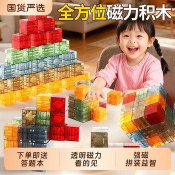 
Variety of transparent magnetic square building blocks