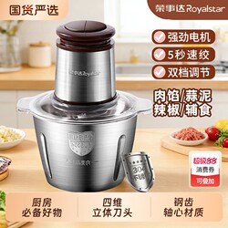 Rongshida Electric Meat Grinder for Home Use, Multifunctional Small Food Processor for Mincing Meat, Chopping Vegetables, Making Baby Food, Garlic Paste, and Seasoning