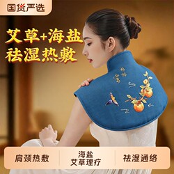 Shoulder and Neck Salt Bag, Sea Salt Hot Compress Therapy Bag, Electric Heating Mugwort Moxibustion Neck and Shoulder Wrap