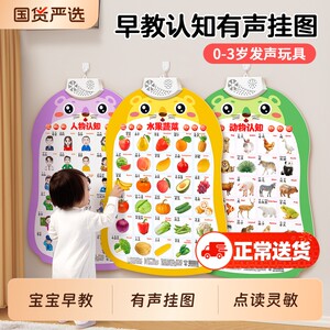 
Baby audio wall chart, early education for children 1 to 3 years old, reading audio books, learning to speak and literacy, enlightenment toy wall stickers