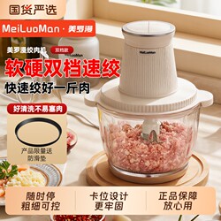 Electric Meat Grinder for Home Use, Small Stainless Steel Multifunctional Food Processor for Mincing Meat, Chopping Vegetables, and Making Dumpling Filling