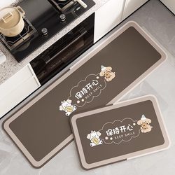 Diatom mud kitchen floor mat, door non-slip, oil-proof, wipeable, dirt-resistant, no-wash special foot mat, water-absorbent carpet, can be cut