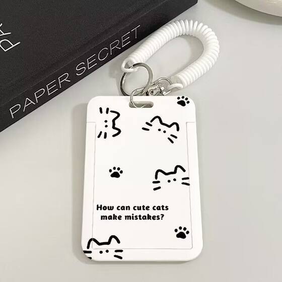 
Cat's small claw student campus card holder ID meal card bus brand retractable halter card holder high-value ins