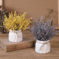Artificial flower plant trinkets fake flower decoration green plant potted tabletop TV cabinet lover's grass lavender