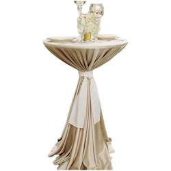 Cocktail tablecloth thickened satin round tablecloth polyester restaurant banquet wedding hotel table decoration high tablecloth