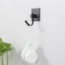 Stainless steel black hooks, load-bearing coat hooks, sticky hooks behind the door, L wall-mounted wall-mounted super strong single hooks 4