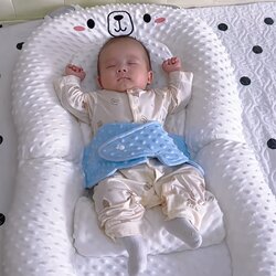 Bed-In-Bed Newborn Baby Anti-Pressure Floor Sleeping Mat, Anti-Startle, Anti-Choking, Foldable for Travel, Soothing Baby
