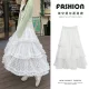 White mesh lace skirt for women in spring, summer and autumn 2025 new high-waisted A-line mid-length fairy fluffy cake skirt