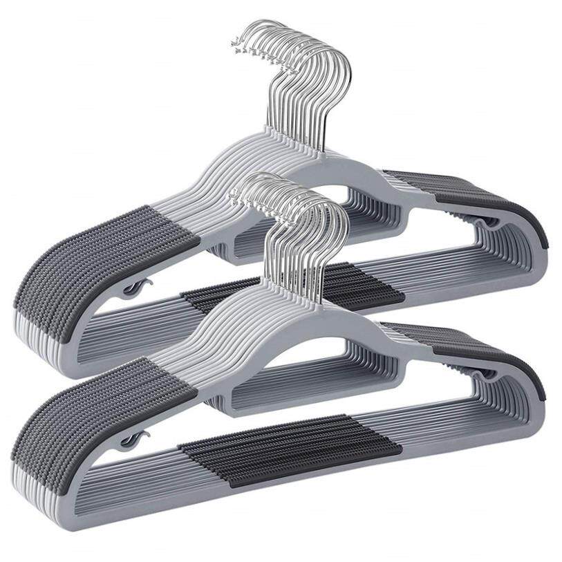 40개 | 플라스틱 옷 걸이 드레스 코트 걸이 홀더 묶음-