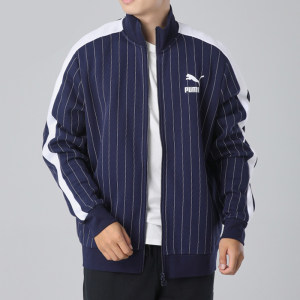 
PUMA/Puma genuine men's striped plus fleece training sports fashion zipper jacket 530177