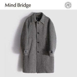 
MindBridge new 2025 winter 100% full wool coat long over-knee duck down trench coat for men