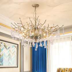 All copper new Chinese style branch ceramic chandeliers personalized designer villa teahouse living room bedroom dining room decoration chandeliers