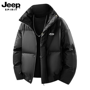 
Jeep couple autumn and winter stand-up collar cotton coat men's winter thickened warm bread coat black outdoor cotton coat