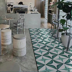 Green Small Floral Tiles, Simple Retro and Fresh Style, Suitable for Kitchens, Bathrooms, Restaurants, Chains, Cafes, Hotels, and Guesthouses, Wall and Floor Tiles