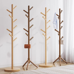 Solid Wood Clothes Rack, Floor-Standing Coat Rack for Bedroom, Simple Standing Beech Wood Clothes Rail, Indoor Bag Rack