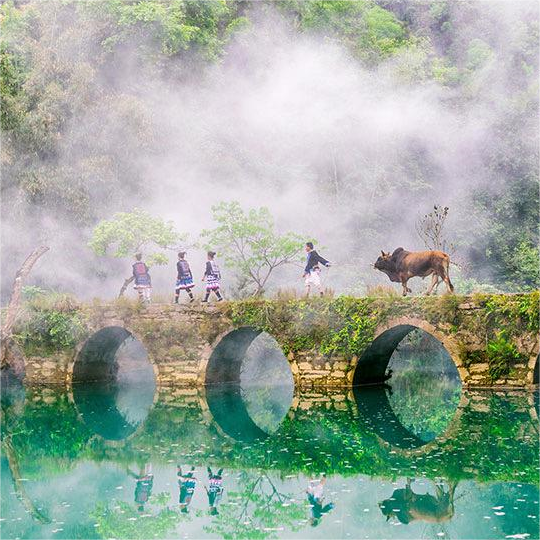 1-6人纯玩小团贵州旅游4天3晚黄果树千户 苗寨小七孔亲子度假游