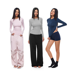 Fdr Flagship Store Lightweight High-Elastic Slim-Fit Long-Sleeve T-Shirt for Women, Autumn Sports Quick-Dry Top, Slimming Inner Layer Base Shirt