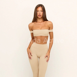 Ada.Csb Stunning Off-Shoulder Tube Top Sports Bra for Women, Off-Shoulder, Exposing Collarbones, Fitness Yoga Top for Women